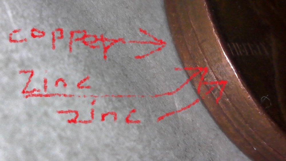 1982-P-Lincoln-Cent-Struck-Through-Thick-Grease-Both-Sides!-Weights-2.5-G